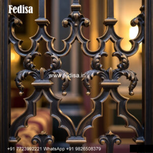 Window Grill Design With Artistic Finish Front Portico Grill Design