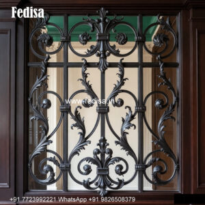 Window Grill Design With Laser Cut Pattern Front Door Design Grill