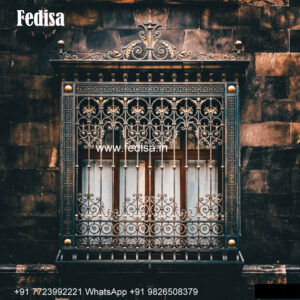 Window Grill Design With Decorative Finish Long Balcony Grill Design