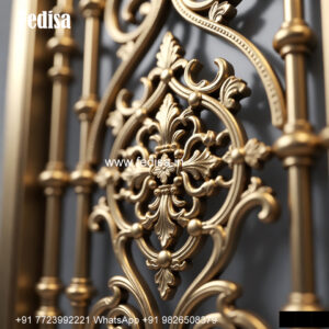 Window Grill Design With Wooden Finish Look Balcony Grill Color Design