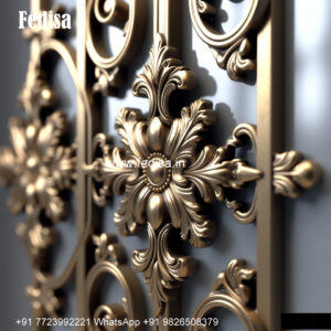 Classic Window Grill Design With Artistic Patterns Iron Window Grill Color