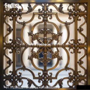 Window Grill Design With Wooden Finish Look Main Door Steel Grill Design