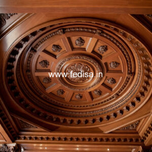Wooden Ceiling Design Pop Plus Minus Design For Mandir No-8109