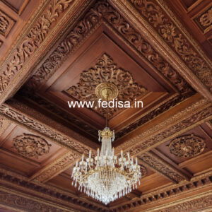 Wooden Ceiling Design Gypsum Hall Design No-8137
