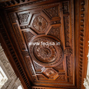 Wooden Ceiling Design Round Shaped False Ceiling Design No-8248