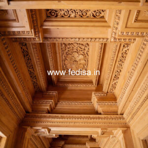 Wooden Ceiling Design Half Pop Design No-8277