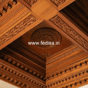 Wooden Ceiling Design Square Hall Pop Design No-8332