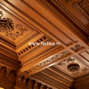 Wooden Ceiling Design Duplex Hall Pop Design No-8515