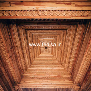Wooden Ceiling Design L Shape Hall Pop Design No-8551