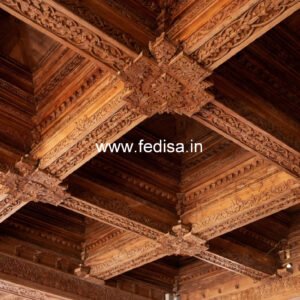 Wooden Ceiling Design L Shape Hall Ceiling No-8598