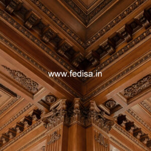 Wooden Ceiling Design L Shaped Living Room False Ceiling Design No-8781