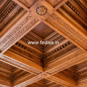 Wooden Ceiling Design 3 Ceiling Fan Pop Design No-8879