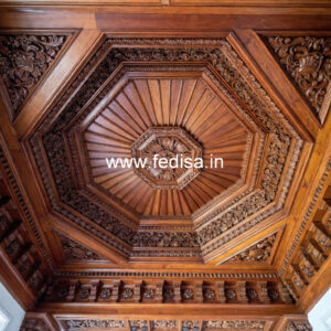 Wooden Ceiling Design Pop Plus Minus Design For Big Hall No-9009