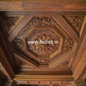Wooden Ceiling Design Square Room False Ceiling Design No-9093