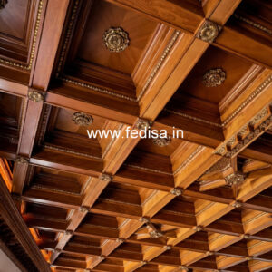 Wooden Ceiling Design Lobby Modern Pop Plus Minus Design No-9186