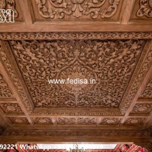 Wooden Ceiling Design False Ceiling Design With Jhumar No-9197