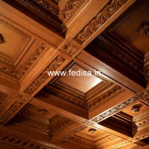 Wooden Ceiling Design Square Shape Pop Design No-9227