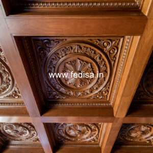 Wooden Ceiling Design Dining Hall False Ceiling No-9344