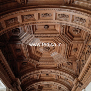 Wooden Ceiling Design False Ceiling With 2 Fans No-9422