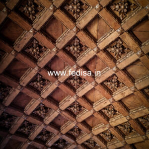 Wooden Ceiling Design Black False Ceiling No-9436