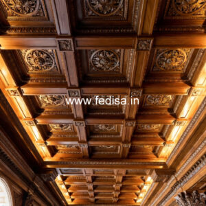 Wooden Ceiling Design White False Ceiling No-9444