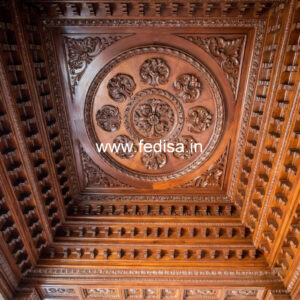 Wooden Ceiling Design Double Fan False Ceiling No-9461