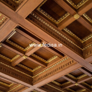 Wooden Ceiling Design Blue False Ceiling No-9462