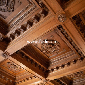 Wooden Ceiling Design Brown False Ceiling No-9532