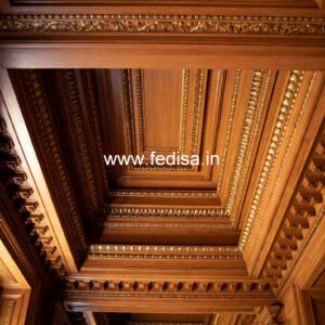 Wooden Ceiling Design Pop False Ceiling Bedroom No-9569