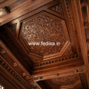 Wooden Ceiling Design Wooden Gypsum False Ceiling No-9600
