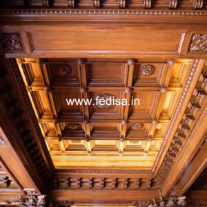 Wooden Ceiling Design False Ceiling With Wardrobe No-9663