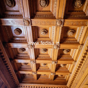 Wooden Ceiling Design Double Layer False Ceiling No-9715