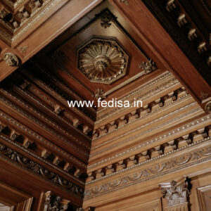 Wooden Ceiling Design Plain Gypsum False Ceiling No-9787