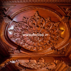 Wooden Ceiling Design Jali Cutting False Ceiling No-9814