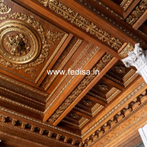 Wooden Ceiling Design Pop Light Design No-9939
