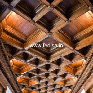 Wooden Ceiling Design Pop Corner Design No-10004