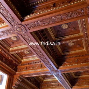 Wooden Ceiling Design Two Fan Pop Design Plus Minus No-10100