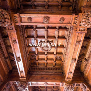 Wooden Ceiling Design Two Fan Pop Design No-10130