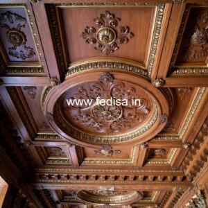 Wooden Ceiling Design 3 Fan Pop Design No-10142