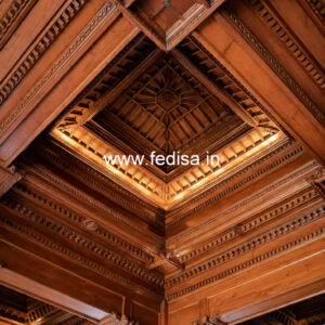 Wooden Ceiling Design Simple Pop Design For Hall With Two Fans No-10166