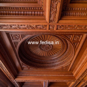 Wooden Ceiling Design Pop Ceiling Design With 2 Fans No-10236