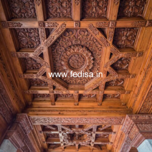 Wooden Ceiling Design Pop Ceiling Design For Hall With 2 Fans No-10307