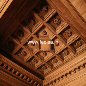 Wooden Ceiling Design Pop Flower Design For Hall No-10340
