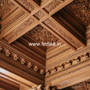 Wooden Ceiling Design Round Pop Design No-10373