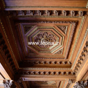 Wooden Ceiling Design Double Fan False Ceiling Design No-10394