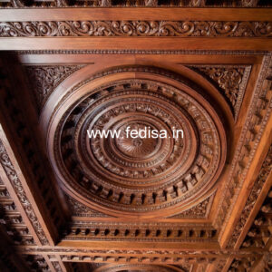 Wooden Ceiling Design False Ceiling With Two Fans No-10427