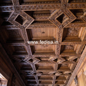 Wooden Ceiling Design Pop Wall Putty Design No-10478