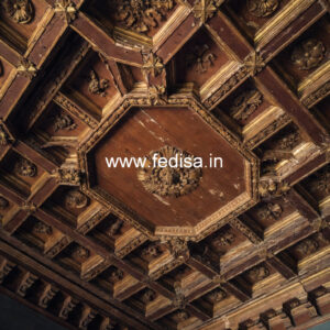 Wooden Ceiling Design Double Fan Pop Design Plus Minus No-10527