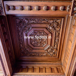 Wooden Ceiling Design Latest Modern 2 Ceiling Fan Pop Design No-10620