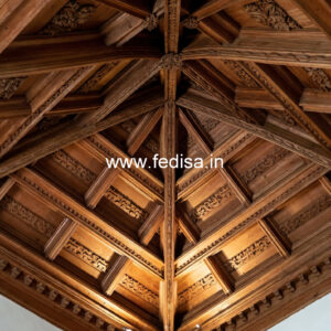 Wooden Ceiling Design Pop Design For Two Fan Room No-10669